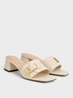 Whitney Leather Heeled Mules