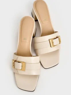 Whitney Leather Heeled Mules