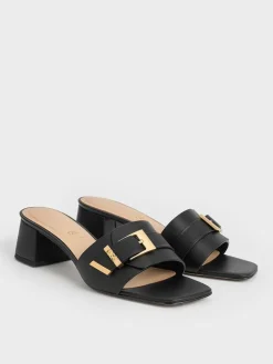 Whitney Leather Heeled Mules