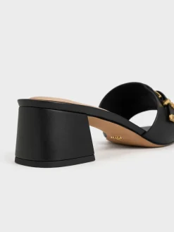 Whitney Leather Heeled Mules