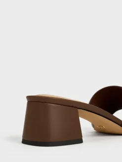 Whitney Leather Heeled Mules