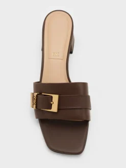 Whitney Leather Heeled Mules