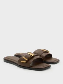 Whitney Leather Slide Sandals