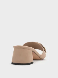 Whitney Suede & Leather Heeled Mules