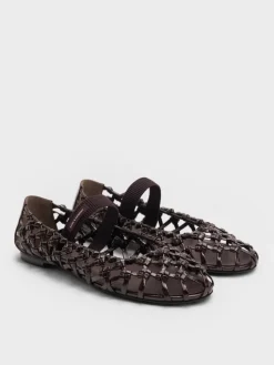 Woven Mary Jane Flats