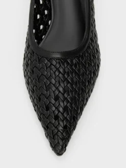 Woven Pointed Stiletto Pumps