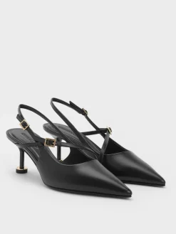 Wynn Asymmetric-Strap Slingback Pumps