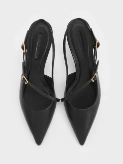 Wynn Asymmetric-Strap Slingback Pumps