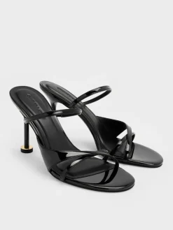 Wynn Patent Strappy Heeled Mules