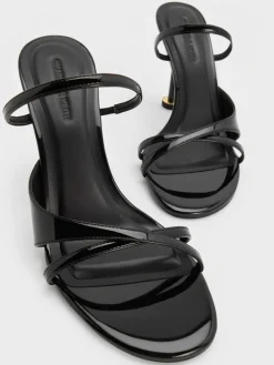 Wynn Patent Strappy Heeled Mules