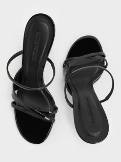 Wynn Patent Strappy Heeled Mules