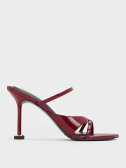 Wynn Patent Strappy Heeled Mules