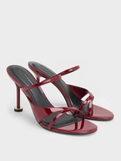 Wynn Patent Strappy Heeled Mules