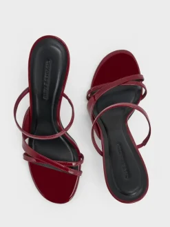 Wynn Patent Strappy Heeled Mules