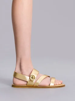 Yara Metallic Strappy Sandals