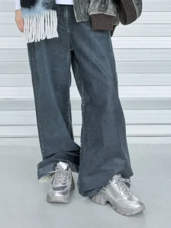 Yunna Metallic Leather Chunky Sneakers
