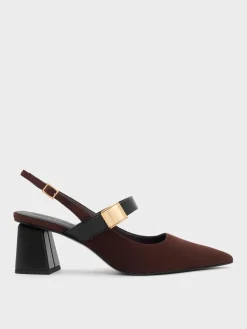 Yvette Faux Suede Mary Jane Slingback Pumps